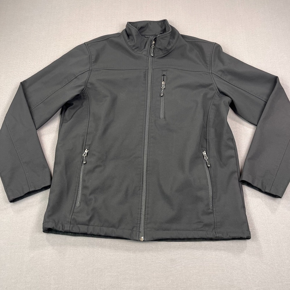 Swiss Tech Waterproof Jacket Mens Medium Black Softshell Mock Neck Full‎ Zipper